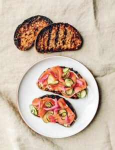 Cured Salmon with Crème Fraiche, Lemon, and Dill on Toast Recipe